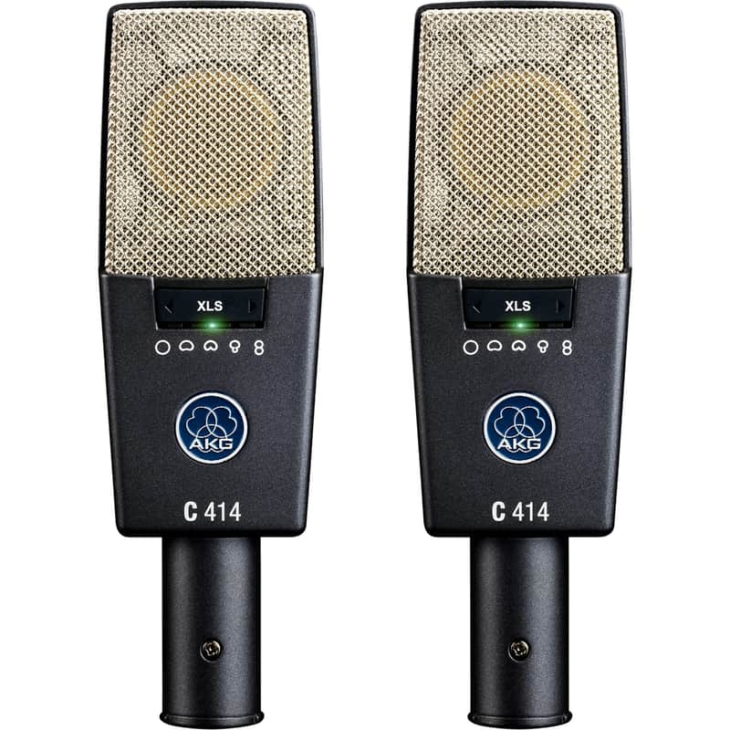 AKG C 414 XLS ST Large Diaphragm 9-Pattern Condenser Microphones, Stereo Matched Pair image 1