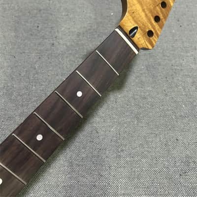 Reverse big head Roasted flame maple Electric guitar neck part 22 fret rosewood image 1