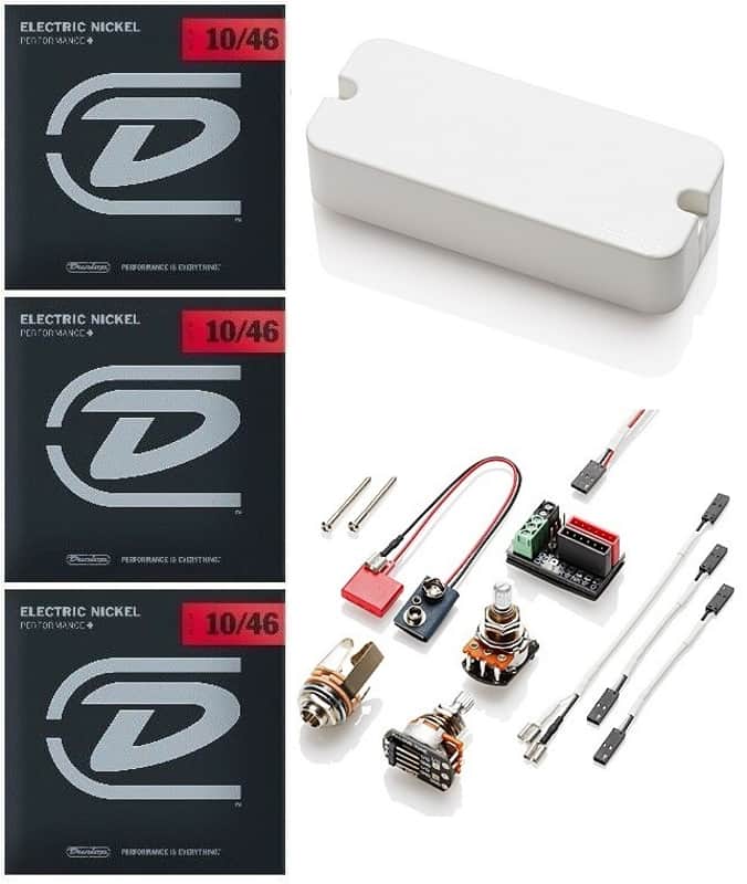 EMG PSA WHITE P-90 STYLE HOUSING WITH SA SINGLE COIL STRAT SOUND POTS & WIRING ( 3 STRINGS SETS ) image 1