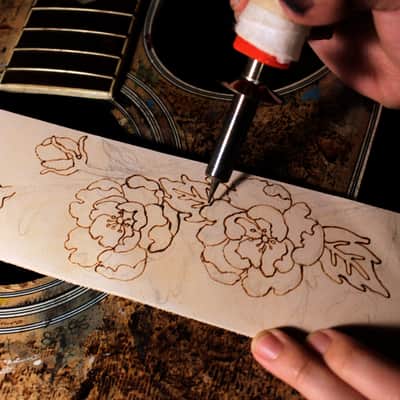 burnyblack custom guitar bass strap leather - rose brown image 4