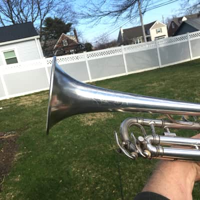 SUMMER DEAL MARTIN 1926 HANDCRAFT DANSANT NICE SILVER TRUMPET SERVICED COMP. NICE VALVES MARTIN CASE MPC & ADAPTOR image 24