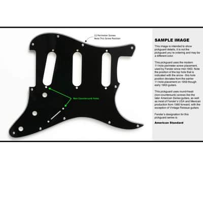 Fender Stratocaster Pickguard, 11-Hole, 3-Ply Black image 2