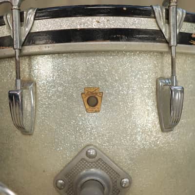 Vintage 60s Ludwig Hollywood 4-PC Shell Pack 12/12/16/22 (Silver Sparkle) image 5