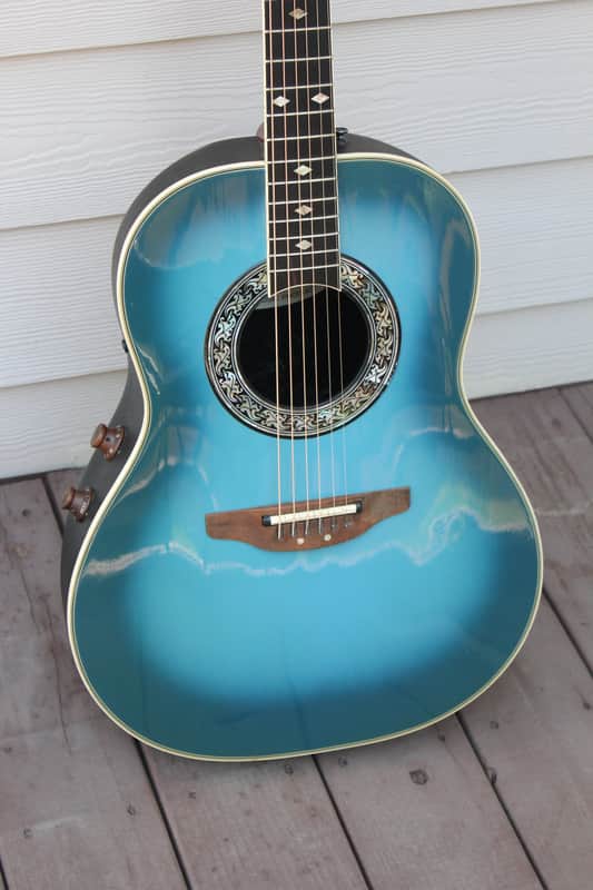 Ovation USA 1982-8 Collector Series Acoustic Electric Guitar Blue