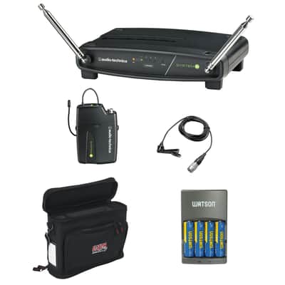 Audio-Technica ATW-901A/L System 9 VHF Wireless Unipak System with Omnidirectional Lavalier Microphone, GM-1W Mobile Pack & 4-Hour Rapid Charger Kit image 1