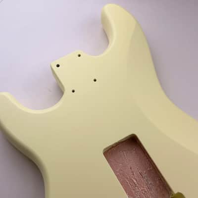Matte Vintage Yellow Alder Strat Style Guitar Body image 5