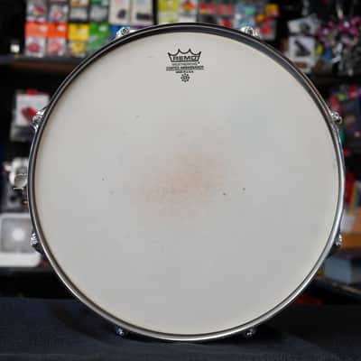 1970s USA Ludwig 6.5x14" Maple Snare Drum - Blue/Olive Badge - Gold Sparkle Wrap image 16