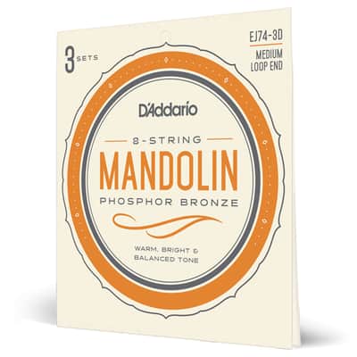 Mint 3 Sets of D'Addario EJ74 Mandolin Strings, Phosphor Bronze, Medium (11-40) image 4