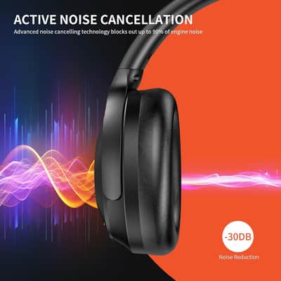 Noise Cancelling Headphones - 2024 Upgraded Wireless Over Ear Bluetooth Headphones Comfort Fit, 100H Playtime, Deep Bass, Active Noise Canceling, Crystal Clear Calls for Travel/Home/Office - Black image 2