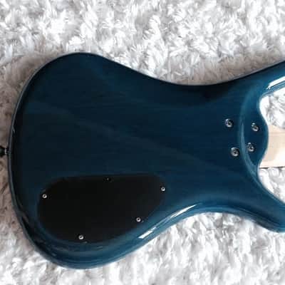 Lefty Warwick Rock Bass 4 2010 Trans Blue with Deluxe Gig Bag/Kit image 3