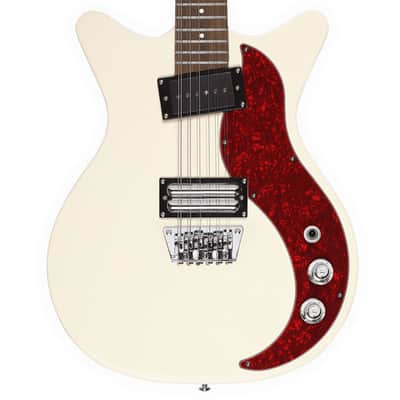 Danelectro D59X12-CREAM Semi-Hollow Double Cutaway Shorthorn Shape 12-String Electric Guitar image 3