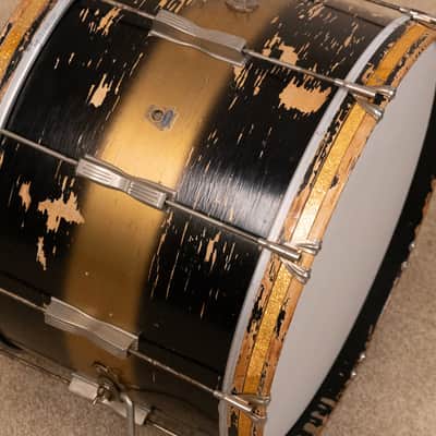 Vintage Ludwig 14x22 Black and Gold Duco Bass Drum image 2