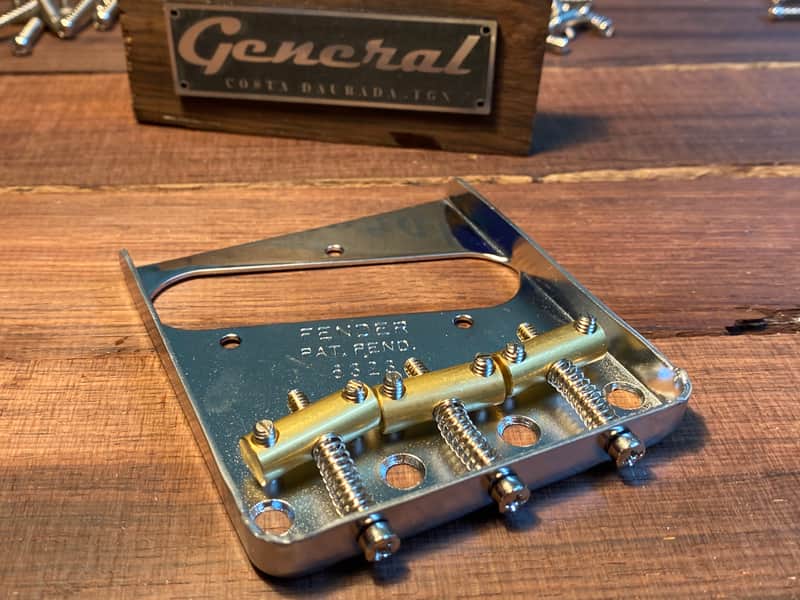 General Vintage Tone  Telecaster Bridge plate Fender and GVT Custom made Pure brass compensated sadd image 1