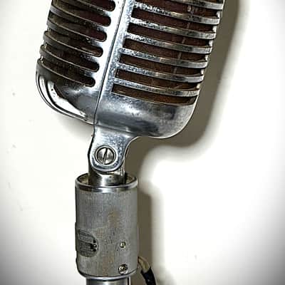 Vintage 1940's SHURE 556A Fatboy Dynamic Microphone, orig element w/cable, stand image 6