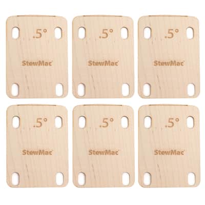 StewMac Neck Shims for Guitar, Shaped - 6 Pack of 0.50 Degree Shims image 1