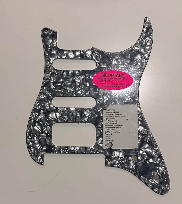 Warmoth Strat pickguard Silver Pearl 2025 - Silver pearloid image 1