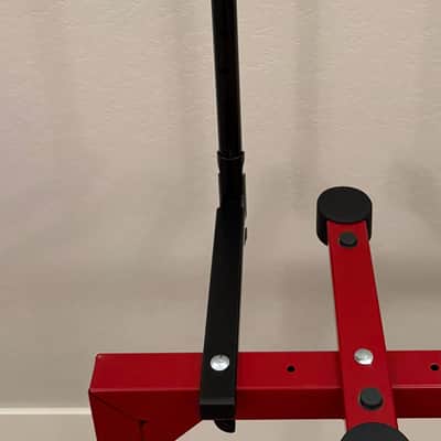 K&M 18810 Omega Table-Style Keyboard Stand, Ruby Red W/ included K&M Laptop Holder AND K&M iPad Mic Stand Holder image 19