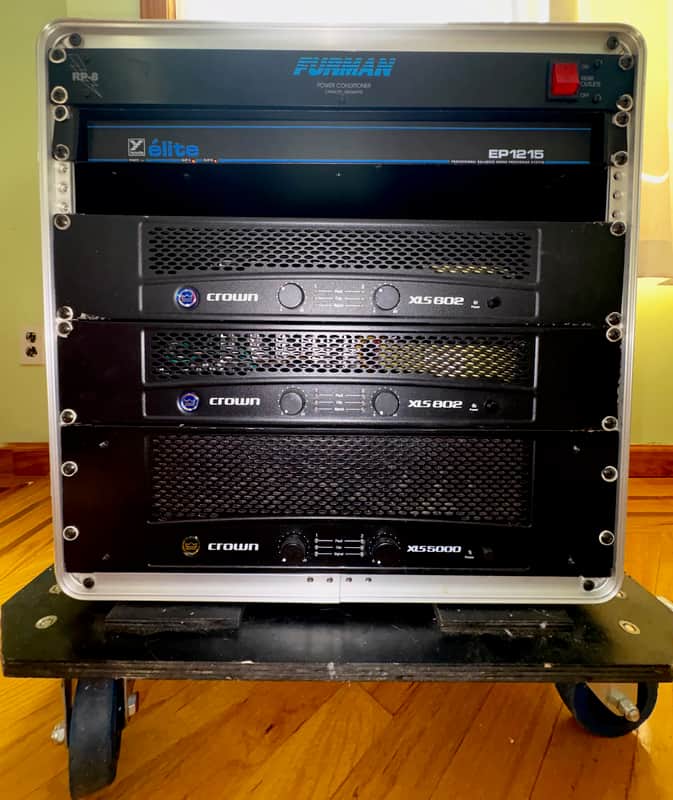 Immagine Professional Audio Power Amp Rack – Crown XLS 602/802/5000 + Furman – MCM Rolling Case - 1