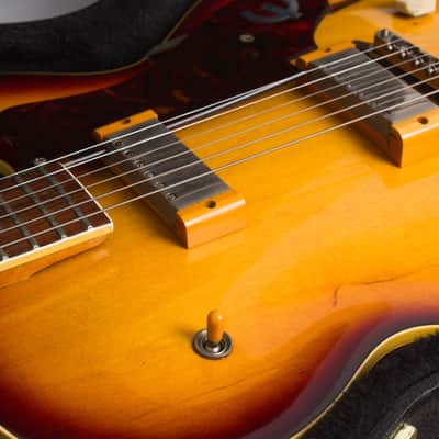 Epiphone  Zephyr E-312T Thinline Hollow Body Electric Guitar (1960), ser. #A-3241, black tolex hard shell case. image 14