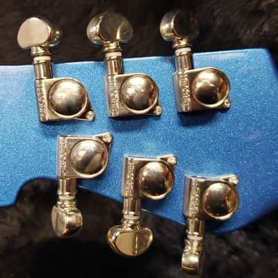 Indie Guitar Company Double Cut Metallic Blue Electric Guitar - Mint image 6