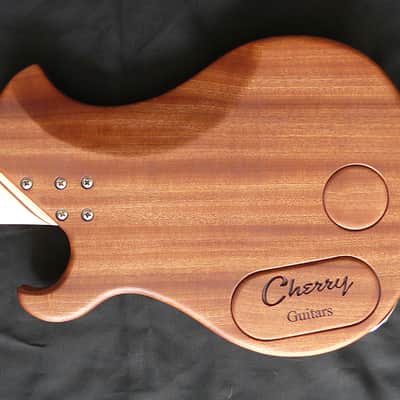 Thomas Cherry Guitar Used Custom Boutique "Jaeloe" style electric guitar. One of a kind. 2025 - Natural bare wood open grained oil finish image 3
