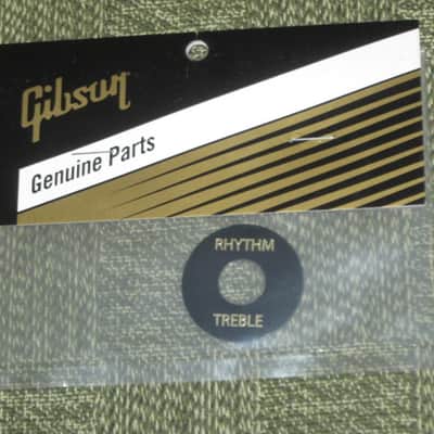 new in package A+ GIBSON Toggle Switch Washer Black with Gold Letters PRWA010 (PRWA-010) image 1