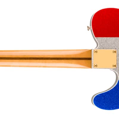 Fender Buck Owens Telecaster Maple Fingerboard - Red, Silver and Blue Sparkle image 6