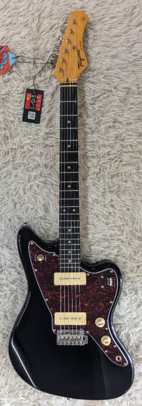 Tagima TW61 BK-DF/TT Offset Electric Guitar w/P90s, Black - B stock - Jazz Mastr image 1