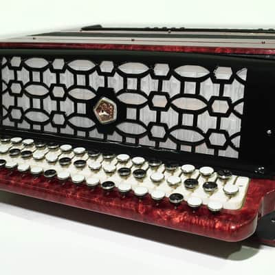 Tulskiy Russian Bayan Etude 205M Button Accordion 100 bass Acordeone de Botones, with Straps and Hard Case, 2437, Vintage Tula Factory Musical Instrument image 9