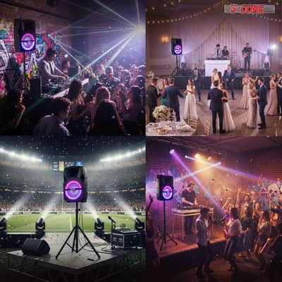 5 Core Party Speaker 2Pc Bluetooth 250W Active Rechargeable Outdoor PA DJ System w 2 Wireless Mic image 10