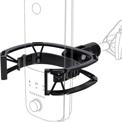 Wave Shouck Mount [Custom Built for Elgato Wave:3/1], Anti-Vibration Suspension Elastic Shock Mount Holder Clip Mic Mount Stand with 3/8" or 1/4" Screw Adapter Compatible with Wave:3/1 Microphone image 1