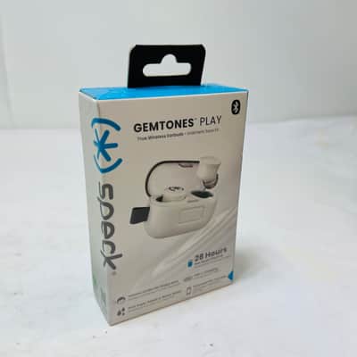 Speck Gemtones Play True Wireless Earbuds Volume Limiter IPX5 White 28H Battery image 4