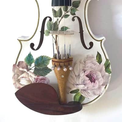 Rozanna's Rose Delight II White 3/4 Violin Outfit with pearl fine tuners image 2