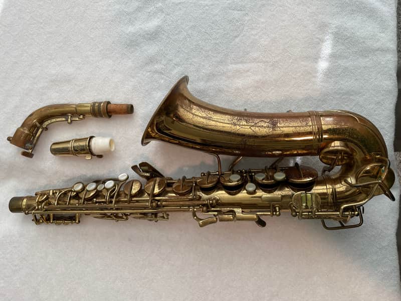 Vintage 1934 Conn "Naked Lady" Alto Saxaphone with rolled tone holes. image 1