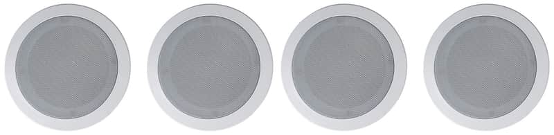 4 Rockville HC55-16 White 5.25" 300 Watt In-Ceiling Home Theater Speakers 16 Ohm image 1