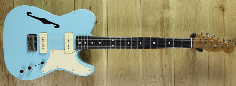 Fender Custom Shop Ron Thorn Masterbuilt 50's Tele Thinline Journeyman Relic P90s Daphne Blue R95417 image 1