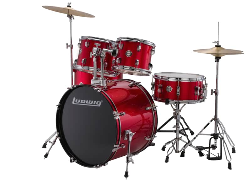 Ludwig Accent Combo 5-piece Drum Set - Red finish image 1