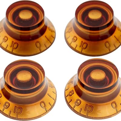 4-Piece Guitar Speed Control Knobs Volume Tone Knobs Top Hat Knob for LP SG ES, Gold image 1