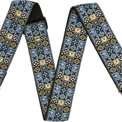 Genuine Fender 2" Festival Series Adjustable Guitar Strap, Blue image 1