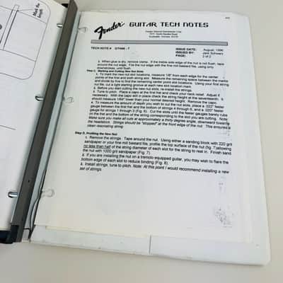 Fender Guitar Service Manual Binder 1996 image 9