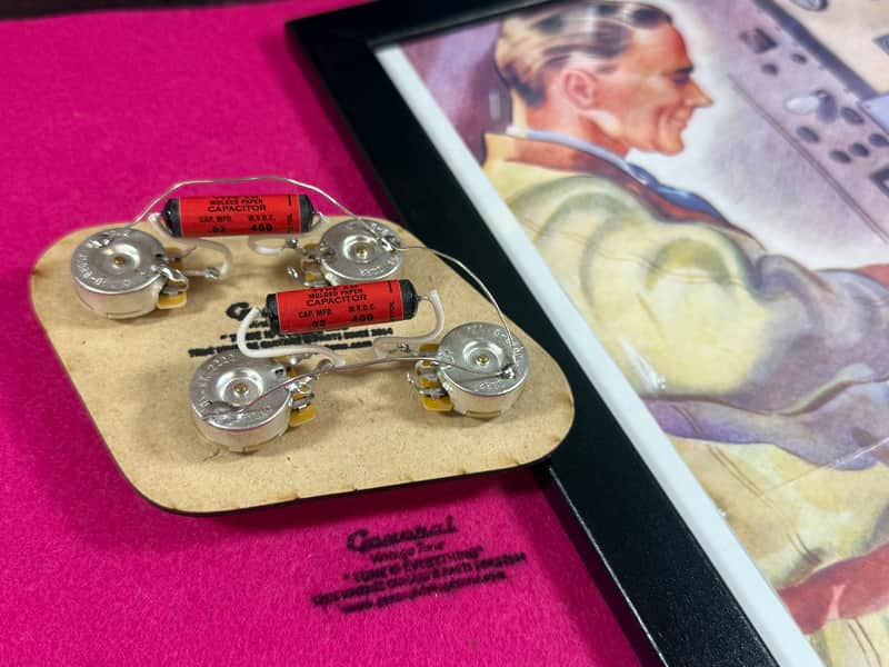 General Vintage Tone Left hand  Prewired Harness electronics for Les Paul ®️ 1956 - 1959 CTS Dimple Burst tapers pots image 1