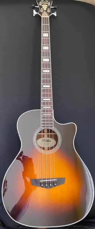 D'Angelico Premier Mott Grand Auditorium Cutaway Acoustic Bass with OHSC and Electronics 2010s - Vintage Sunburst image 1