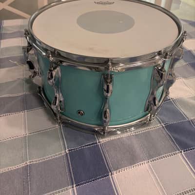 Yamaha Recording Custom 14x8.5 Snare Drum MIJ Birch – Surf Green / Aqua Lacquer – Excellent Condition image 3