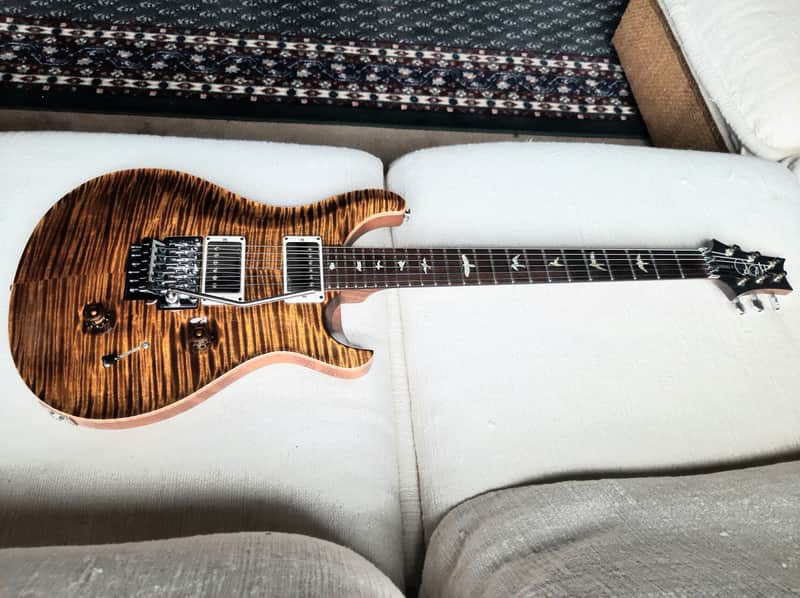 PRS Custom 24 Floyd 10 top 2014 - Black Gold Brazilian Fretboard Wood Library image 1