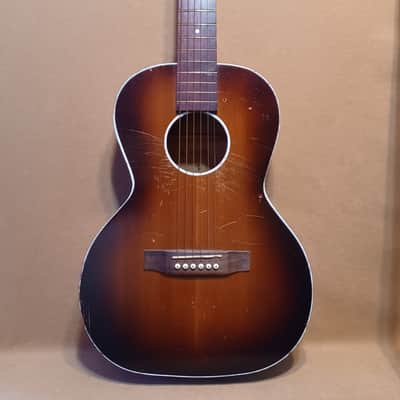 Kamico 14 Fret Parlor guitar 1950s Tobacco burst With Chipboard Case RARE image 3