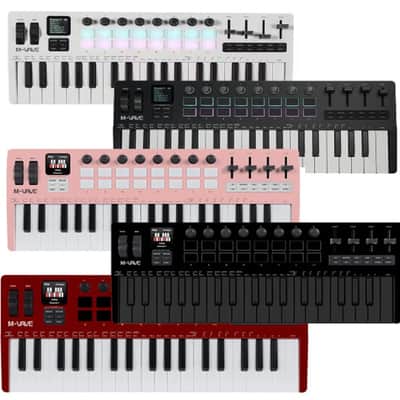 M-vave SMK-37 PRO 37 key Keyboard MIDI Controller with 16 RGB Pads & 8 Knobs Supports USB Wireless Connection image 1
