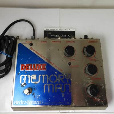 Vintage Electro Harmonix Deluxe Memory Man Echo Delay Effects Pedal BLUE FACE image 1