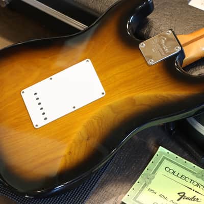 1994 Fender Limited Edition 40th Anniversary 1954 Reissue Collectors Model Stratocaster w/ Maple FB Electric Guitar 2-Color Sunburst + COA OHSC image 17