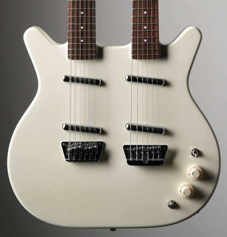 Danelectro Doubleneck 6/12 Electric Guitar - White Pearl image 1