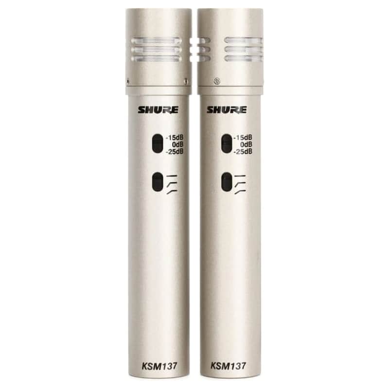 Shure KSM137/SL Stereo Pair with (2) KSM137, (2) Foam Windscreens, A27M Stereo Microphone Adapter and Carrying Case image 1